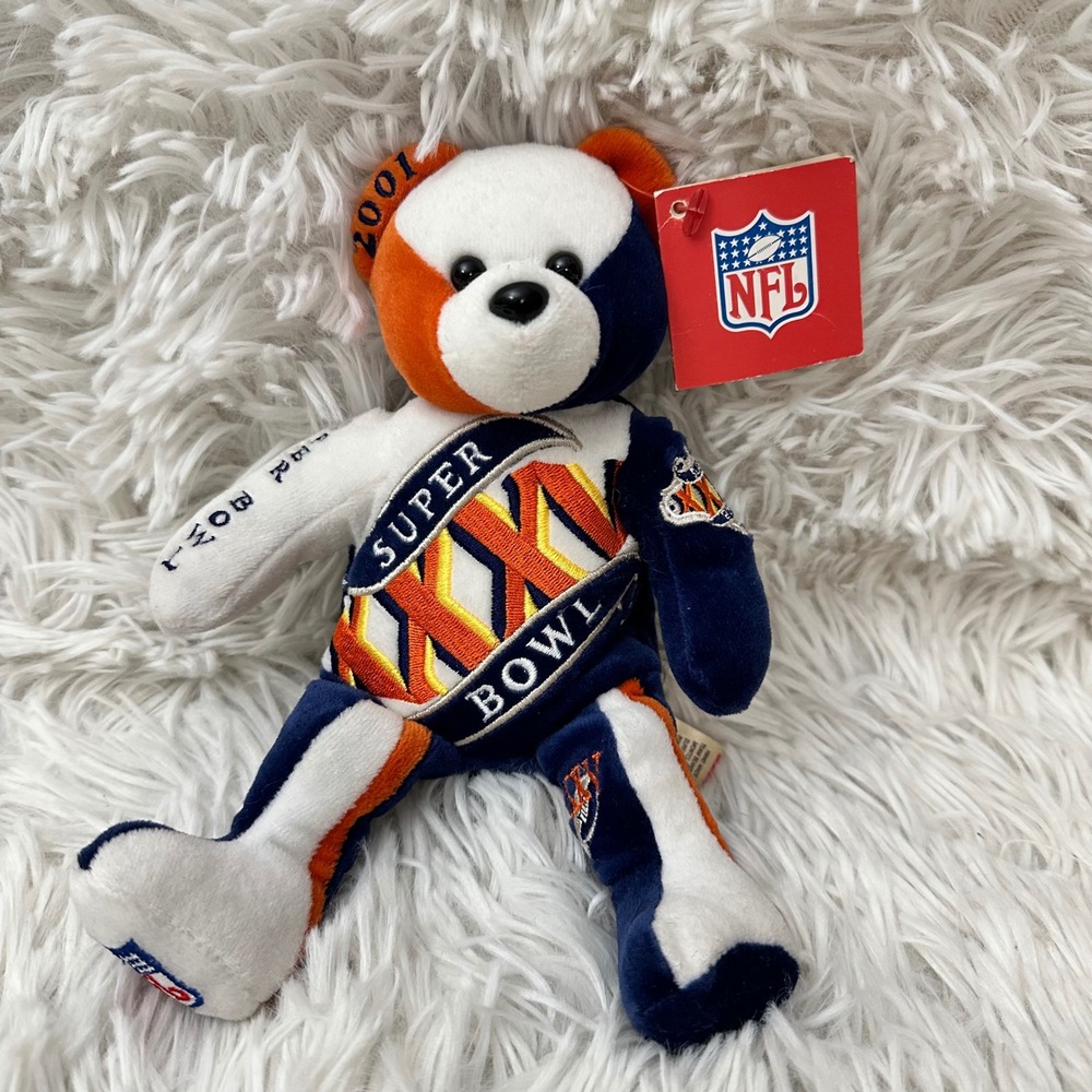 Super Bowl NFL XXXV‎ Stuffed Bear Souvenir - 8" NFL Florida January 2001 Vintage